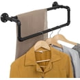 thumbnail image 6 of MyGift Double Towel Bar for Bathroom, Wall Mounted Bath Towel Rack, Hand Towel Holder, Farmhouse Rustic Bathroom Decor, Industrial Pipe Metal Matte Black, 6 of 6