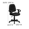 thumbnail image 6 of Flash Furniture Mid-Back Black Leather Swivel Ergonomic Task Office Chair with Adjustable Arms, 6 of 12