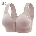 thumbnail image 2 of Elainilye Fashion Wireless Pushup Bra for Women 2 Pcs Oversized and Thin Underwear Everyday Bras Supportive Bras for Women,Purple, 2 of 5