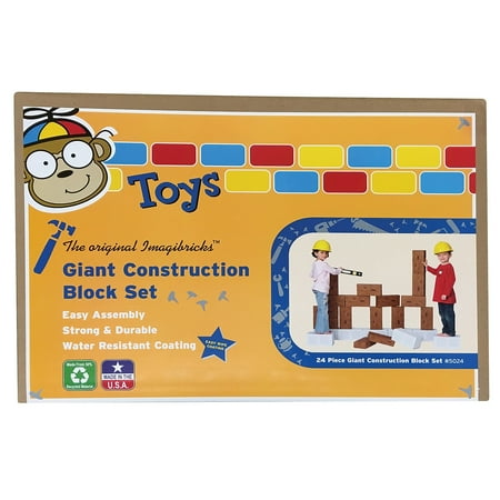 Smart Monkey Toys ImagiBRICKS Giant Construction Building Block Set, 24 Pieces