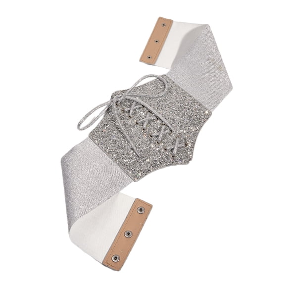 Girls Corset Belt Top Waist Shapewear Top for Women Teen Glitter Cinches Waistband Glitter Wide Corset