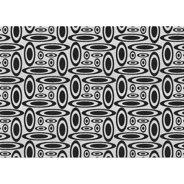 Ahgly Company Machine Washable Indoor Rectangle Transitional Charcoal Black Area Rugs, 2' x 3'