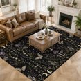 thumbnail image 3 of Area Rugs 5'x7', Farmhouse Flowers Leaves Carpet Runner Indoor Outdoor Rugs Home Decor Aesthetic, Retro Botanical Moon Butterfly Non Slip Mats Washable Accent Rug for Living Room Bedroom, 3 of 8