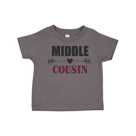 

Inktastic Middle Cousin with Heart Arrow Gift Toddler Toddler Girl T-Shirt