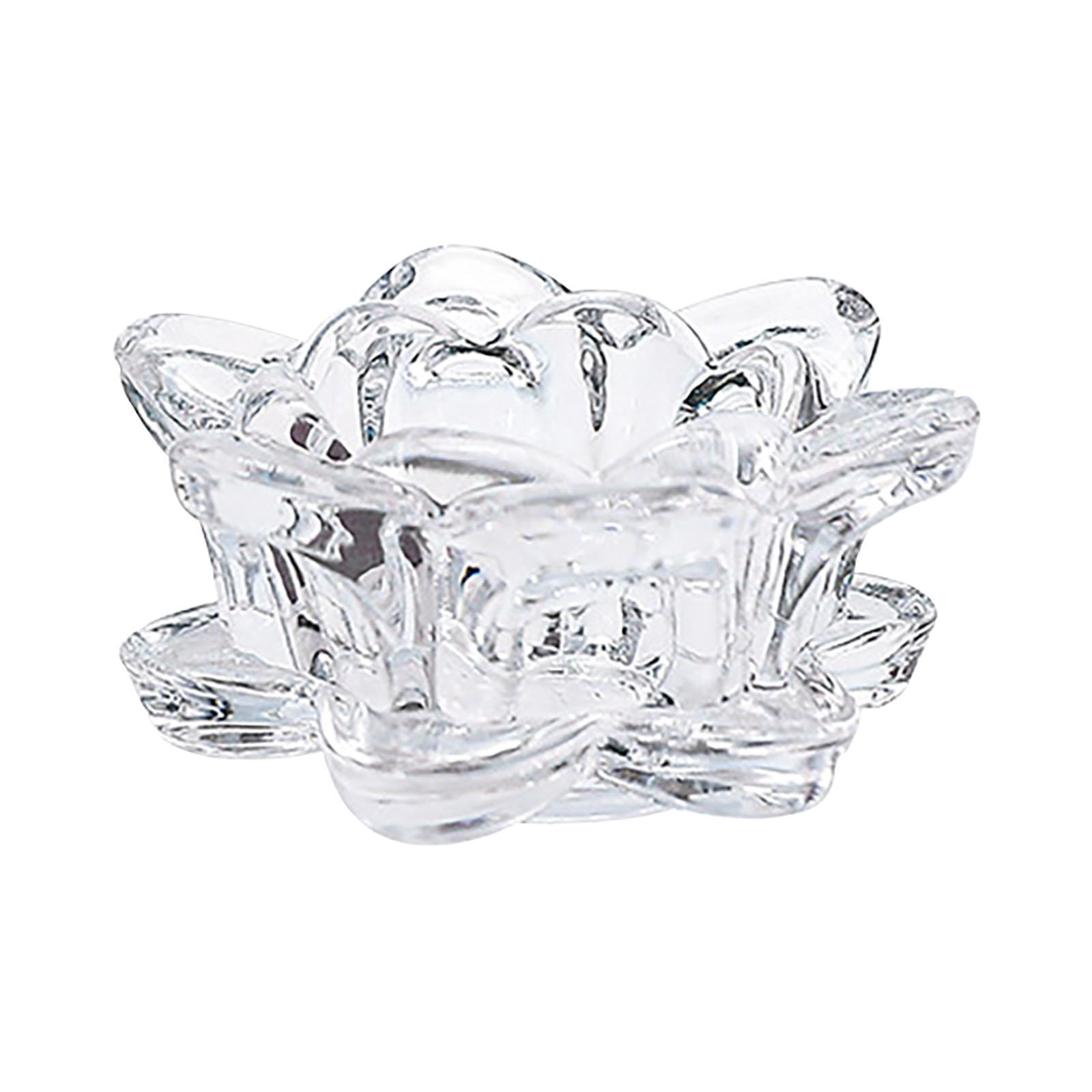 DOLITY Glass Lotus Candlestick Anniversary Table Centerpiece Tealight Candle Holder
