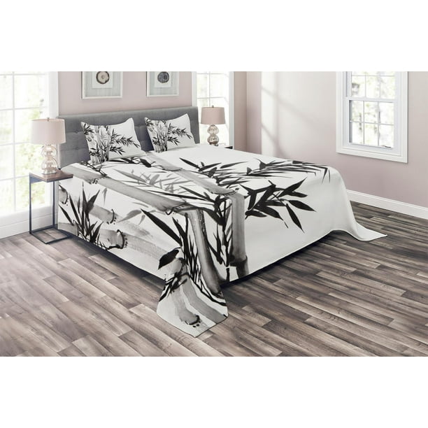 Bamboo Coverlet Set, Bamboo Tree Image Traditional Chinese Calligraphy