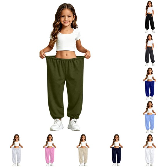 Girls Active Sweatpants Athletic Performance Joggers with Pockets Size 10-11 Years