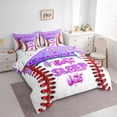 thumbnail image 3 of Feelyou Dreamy Birthday Cake Twin Bedding Sets 7-Piece, Cartoon Baseball Stripes Bedding Comforter Set, Eat Sleep Sport Reversible Sheet Sets, Luxury Bedroom Decor, 3 of 8