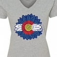 thumbnail image 4 of Inktastic Colorado Flag Sunflower Women's V-Neck T-Shirt, 4 of 5