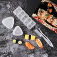 thumbnail image 2 of VONTER 4 Pieces Sushi Maker Mold Plastic Rice Ball 5 Rolls Maker Mold Triangle Shape Sushi Press Mold Long Handle Sushi Mold White, 2 of 7