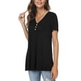 thumbnail image 3 of Anygrew Womens Summer Short Sleeve Tunic Tops Loose Fit Casual Blouses, 3 of 8