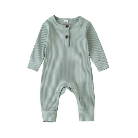 

wsevypo Newborn Baby Boy Girl Knitted Romper Jumpsuit Solid Long Sleeve Legging Bodysuit Playsuit Clothes Winter