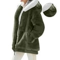 thumbnail image 5 of iHPH7 Womens Fleece Jacket Womens Winter Clothes Zip Up Jackets for Women Winter Coats for Women Casual Outerwear Fleece Hoodie Teddy Coat for Women Green M, 5 of 9