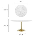 thumbnail image 6 of Modway Lippa 	60" Round Artificial Marble Dining Table in Gold White, 6 of 7