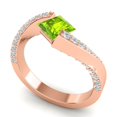 thumbnail image 2 of 1.20 Carat Beautiful Princess Cut Peridot Gemstone Natural Diamond Wedding Ring for her Solid 14k Rose Gold Size 9 by Caratup, 2 of 8