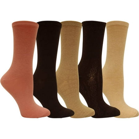 Faded Glory Womens Light Weight Crew Socks - 5 Pack