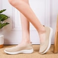 thumbnail image 4 of Willtoo Womens Orthopedic Shoes Slip on Walking Shoes Nurse Shoes Embroidered Arch Support Wide Width Work Sneakers Beige 6.5 Wide, 4 of 4