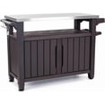 thumbnail image 1 of Keter Unity XL- Mesa de almacenaje para Barbacoa, Interior y Exterior, con Parte Superior de Metal, Unidad XL, Marrón Espresso, X-Large, 1 of 6