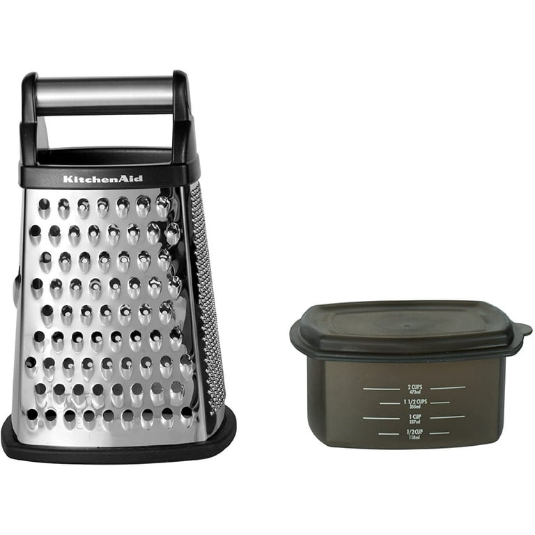 Box Grater with 4 Sides and Detachable Storage Container