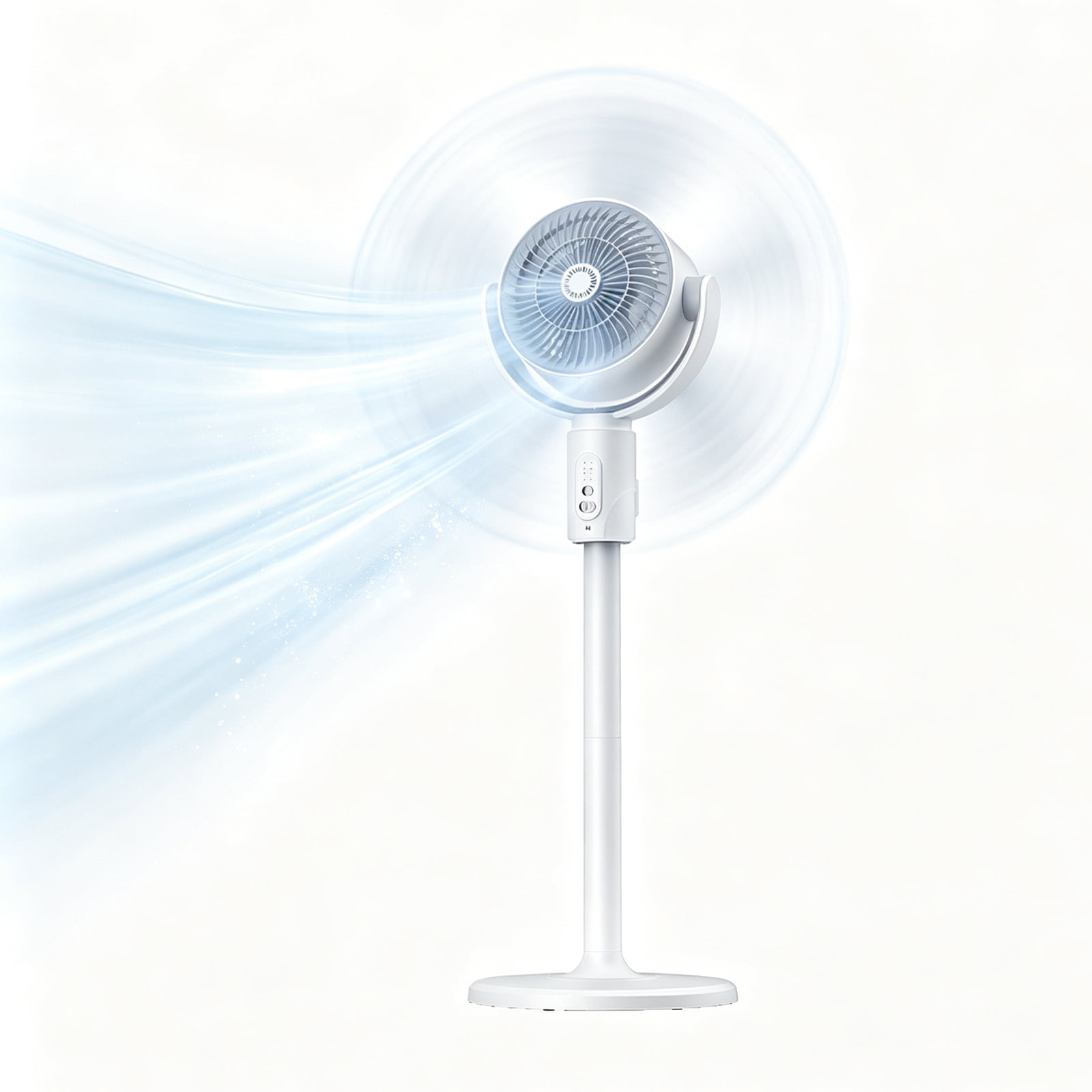 Portable Floor Cooling Fan,5 Speed Airflow,Auto Oscillating, 15" to 32 " Height Adjustable,Quiet Cooler Fan for Summer Hot Days