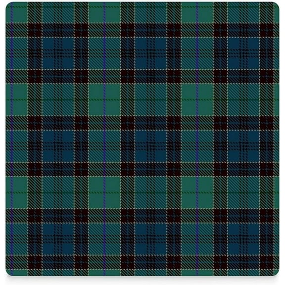 GZHJMY Green Tartan Plaid Printed Square Ceramic Coaster for Drinks with Cork Base for Coffee Cups, Place Mats for Home Decor, 6 Pcs