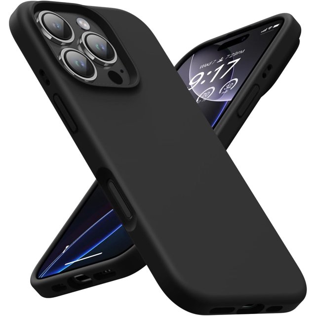 KOMI Designed for iPhone 16 Pro Max Case,Shockproof Liquid Silicone Protective Phone Case with Soft Anti-Scratch Microfiber Lining Ultra Slim Drop Protection Phone Cover 6.9 inch Black