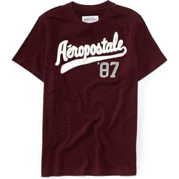 Aeropostale - Camiseta de béisbol para hombre, color rojo, grande Aeropostale Camiseta gráfica