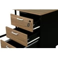 thumbnail image 7 of CRAFTS & COMFORT Milano 47 Inch Home & Office Computer Desk with 3 Detachable Locked Drawers - Cass Walnut / Black, 7 of 7