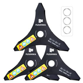 Fusihwa 3-Set 10" x 3 Teeth Carbon Steel Brush Cutter Blade for Weedeater, thickness 1.4mm,Weed Eater Trimmer Blade Attachment for 25.4mm or 20 mm Arbor Compatible with Stihl,Husqvarna, Ego, and More