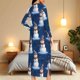 thumbnail image 5 of Batas para mujer, camisón con estampado navideño y camisón de invierno con cremallera y bolsillos, pijama holgado para mujer, 5 of 9