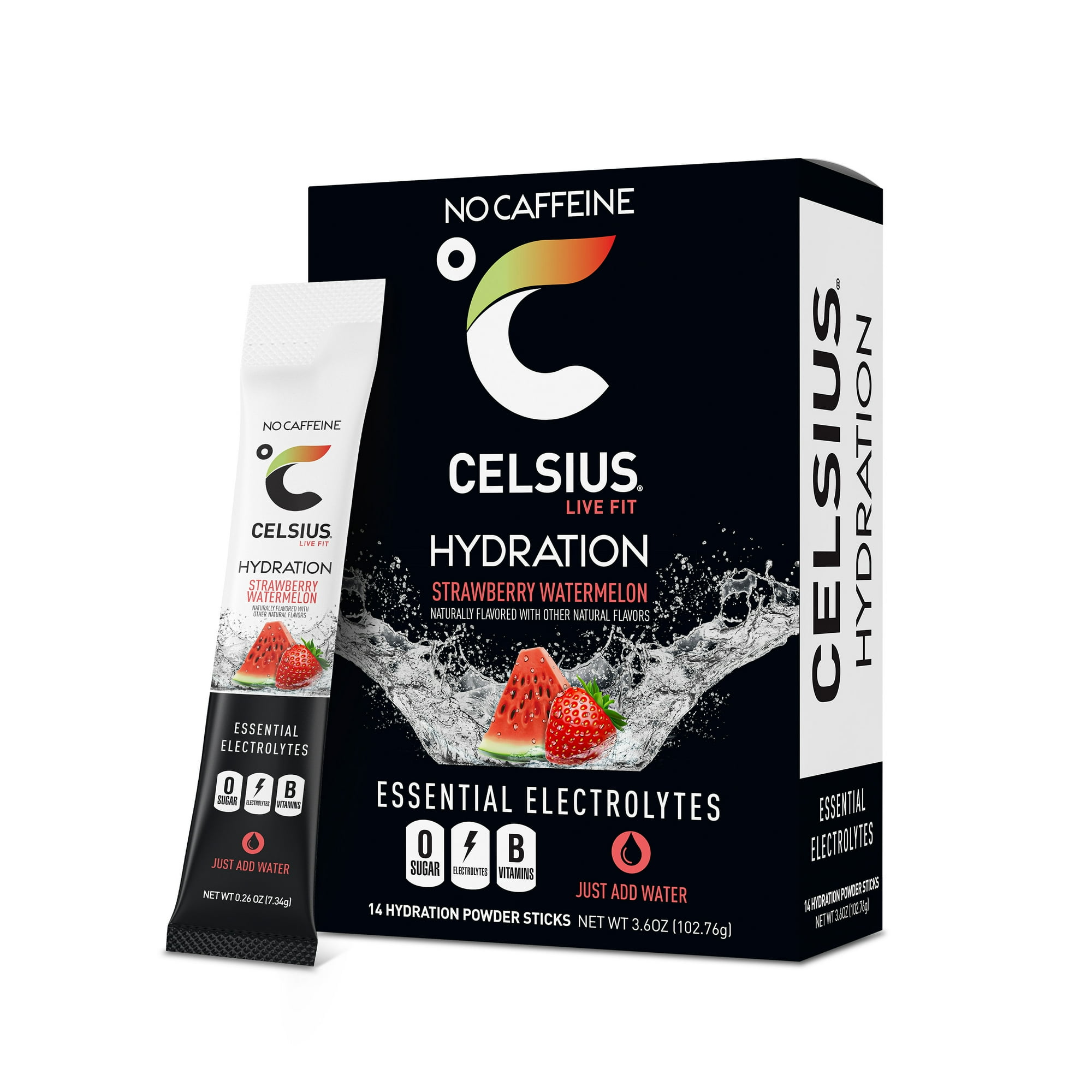 CELSIUS HYDRATION™ Strawberry Watermelon Flavor, Essential Electrolyte Hydration Packets (Pack of 14)