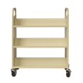 thumbnail image 4 of Hirsh Double-sided Mobile Metal Book Cart Putty/Beige, 4 of 8