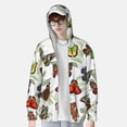 thumbnail image 3 of Picia Multicolored Butterflies Women's Men's UPF 50+ Sun Protection Hoodie Shirt Long Sleeve SPF Fishing Outdoor UV Hiking Lightweight Shirts-Medium, 3 of 9