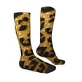 thumbnail image 2 of Zufioo Golden Leopard Glitter Print Long High Thigh Socks Knee-High Warm Stocking Women Boot Sock Leg Warmer High Socks for Daily Wear, Cosplay, 2 of 6