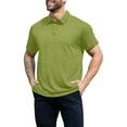thumbnail image 3 of Fnnxeal Mens Polo Shirts Short Sleeve Solid Collared Casual Button Summer Green Polo Shirts for Men Size S, 3 of 7