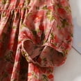 thumbnail image 4 of Liquidation d'Été Iumwxz Robes à Col Rond Manches 3/4 pour Femmes Tunique Plissée en Lin Ample Robe Maxi Robe Graphique Florale Robes d'Anniversaire pour Femmes Robes Athlétiques pour Anniversaire, 4 of 9