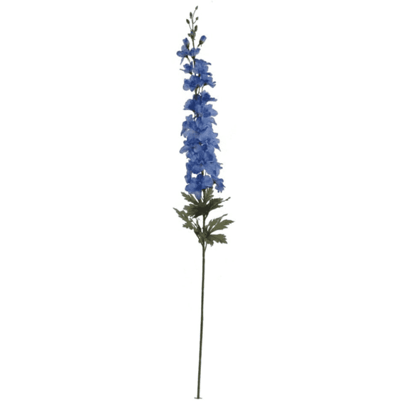 Artificial Delphinium Silk Flowers – Blue 37" Faux Floral Stems with 25 Blooms & 5 Buds
