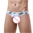 thumbnail image 2 of Waiimak Men'S Low Waist Solid Color Striped Drawstring Hot Spring Quick Dry Swimming Briefs, 2 of 8