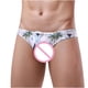 thumbnail image 2 of Calzoncillos de natación de secado rápido de aguas termales con cordón a rayas de color sólido de cintura baja para hombres Pompotops qyievc7812, 2 of 8