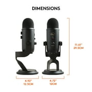 Blue Yeti USB Microphone for PC, Mac, Gaming, Recording, Streaming, Podcasting, Plug and Play, Blackout