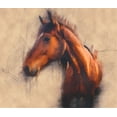 thumbnail image 2 of Curinga, Kim 30x26 Black Ornate Wood Framed with Double Matting Museum Art Print Titled - Blended Horse III, 2 of 4