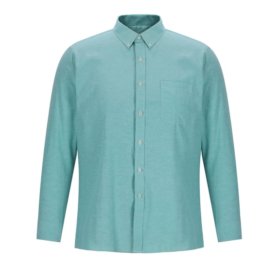 Iugvhana Mens Classic Fit Dress Shirts Slim Lapel Long Sleeve Casual Business Formal Shirt Tops Button Down Cotton Shirt Green M