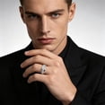 thumbnail image 5 of Stainless Steel Wedding Bands with Cubic Zirconia Ring for Men Women, Cushion‑Cut Statement Ring Size 6-11, 5 of 6