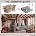 thumbnail image 5 of LUCKHAO 71" Corduroy Frameless Foam Sofa, No Assembly 3-Seat Couch for Small Spaces with 3 Pillows, Light Grey, 5 of 9