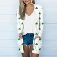 thumbnail image 2 of Hueook St Patricks Day Cardigan Fashion Women's Casual Long Sleeve Print Pocket Ladies Blouse Cardigan White XL, 2 of 5