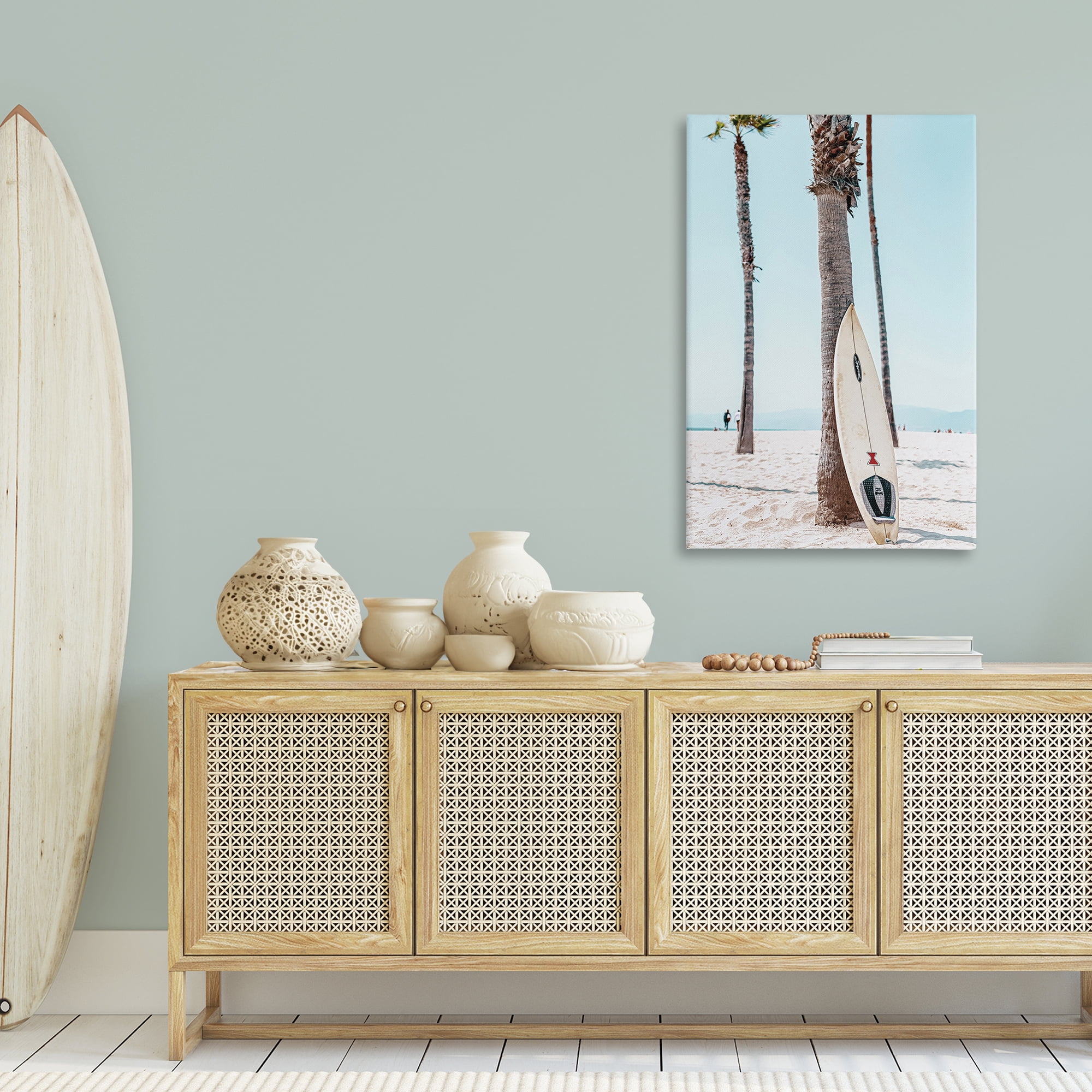 Stupell Industries California Summer Surfboard Nautical & Beach Photography Wrapped Canvas Art Print Wall Art, 30 x 45