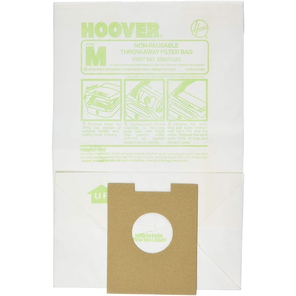 Genuine Hoover Style M Vacuum Bags Type 4010037M Dimension Canister Vac OEM [2 Loose Bags]
