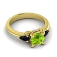 thumbnail image 3 of 2.50 Carat Round Cut Peridot & Black Onyx Gemstone Latest Bridal Ring for Women Solid 18K Yellow Gold Size 7 by Diamond-Capitals, 3 of 8