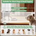 thumbnail image 3 of Ensemble de 2 Barrières Courtes Rétractables pour Chien de 14 Pouces de Hauteur, Clôture pour Animal de Compagnie à Enjamber de 55 Pouces de Largeur avec Maille Rétractable pour Petit Chiot, s'Étire jusqu'à 55 Pouces de Largeur pour Escaliers et Portes Intérieurs (Blanc), 3 of 9