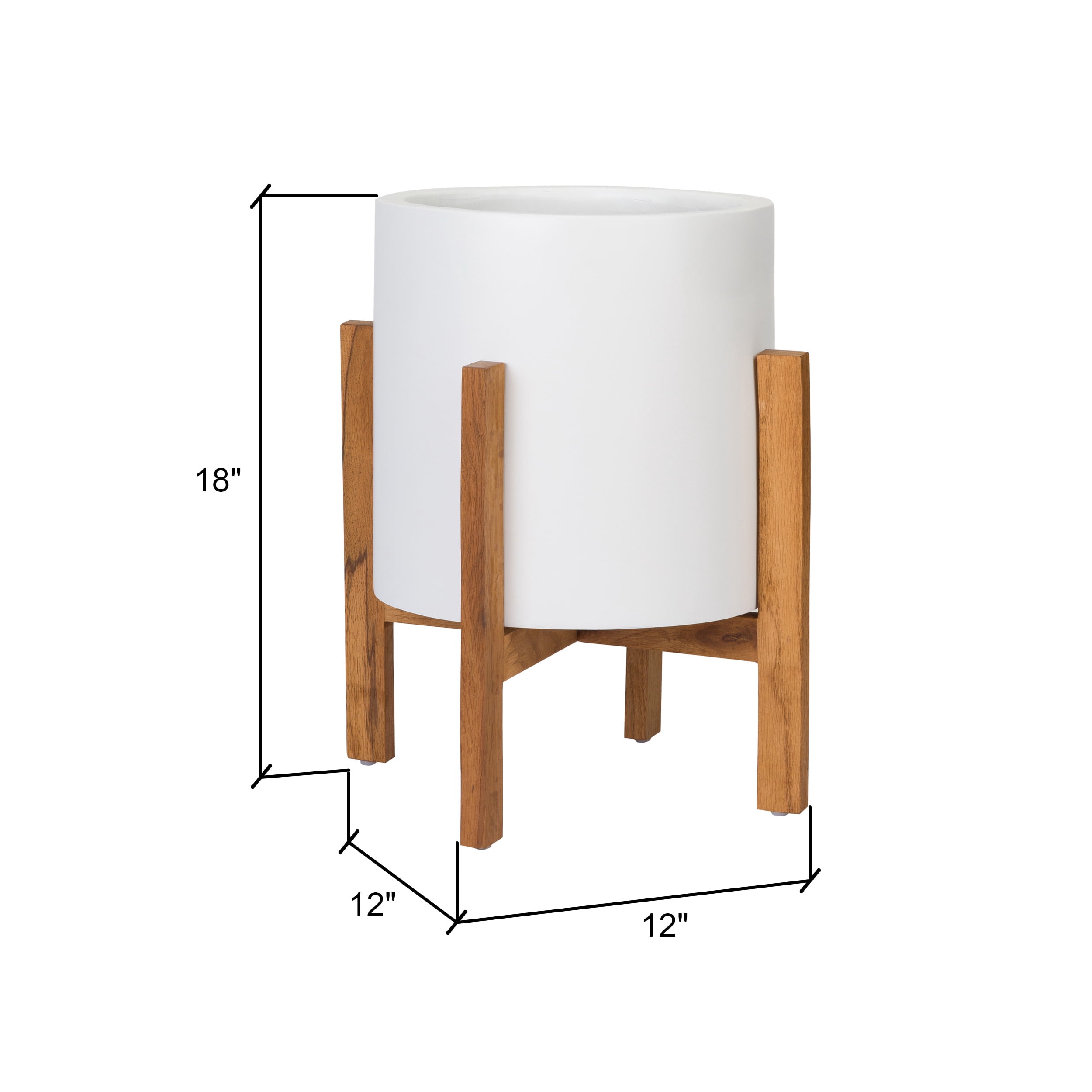 Rowan Modern Resin Outdoor Planter - 18" White